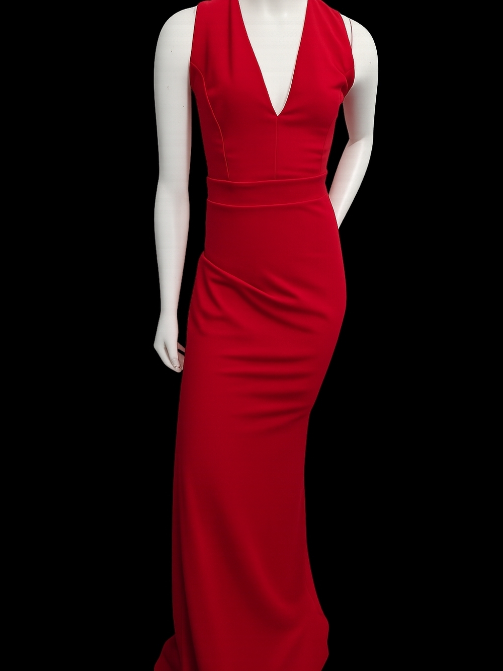 Windsor Red Deep V Sleeveless Gown